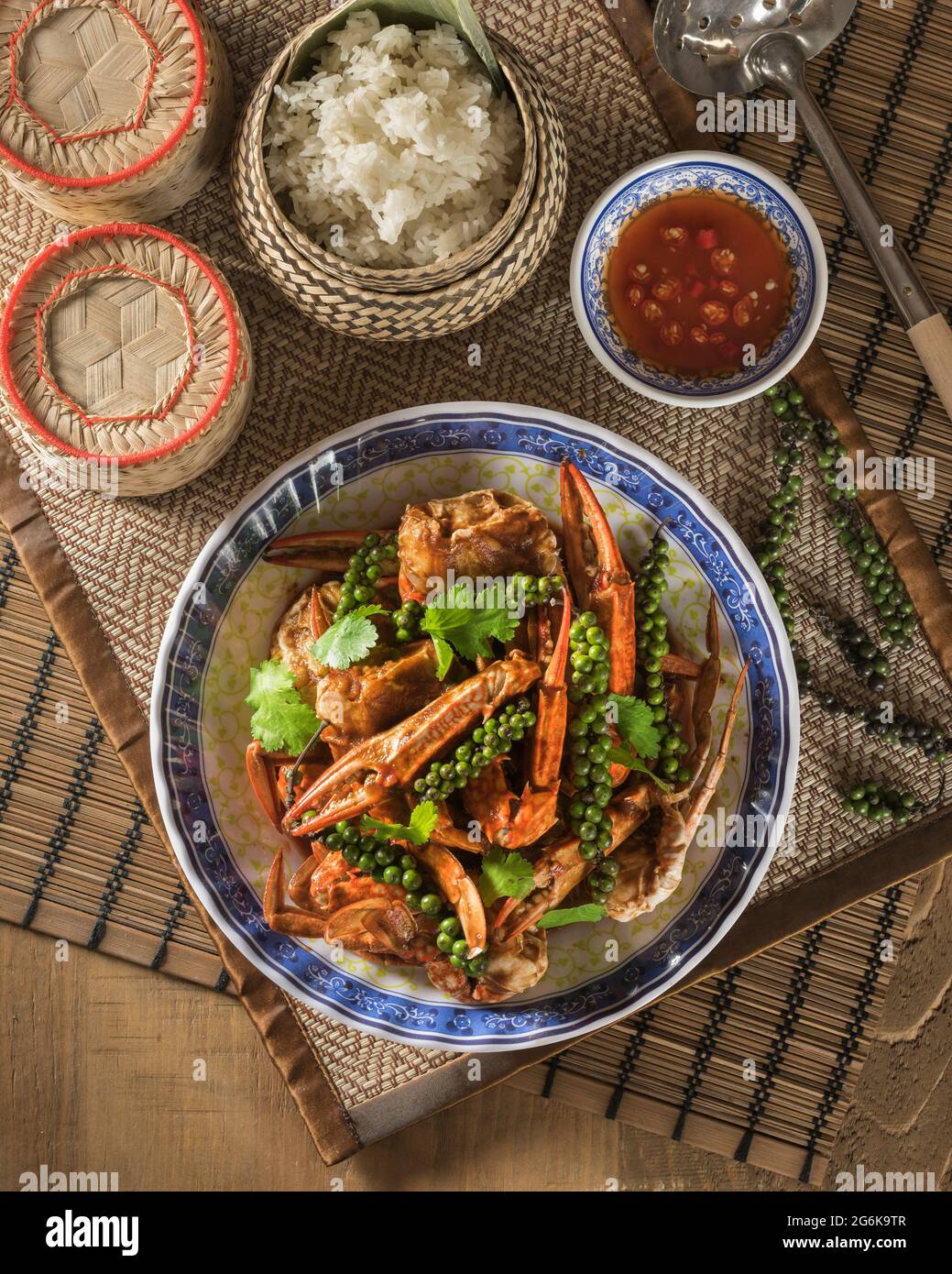 Kampot crab. Pepper crab. South East Asia Cambodia Food Stock Photo