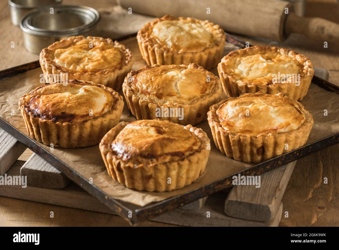 Mattentaarten. Almond milk curd tarts. Flemish speciality. Belgium Food Stock Photo