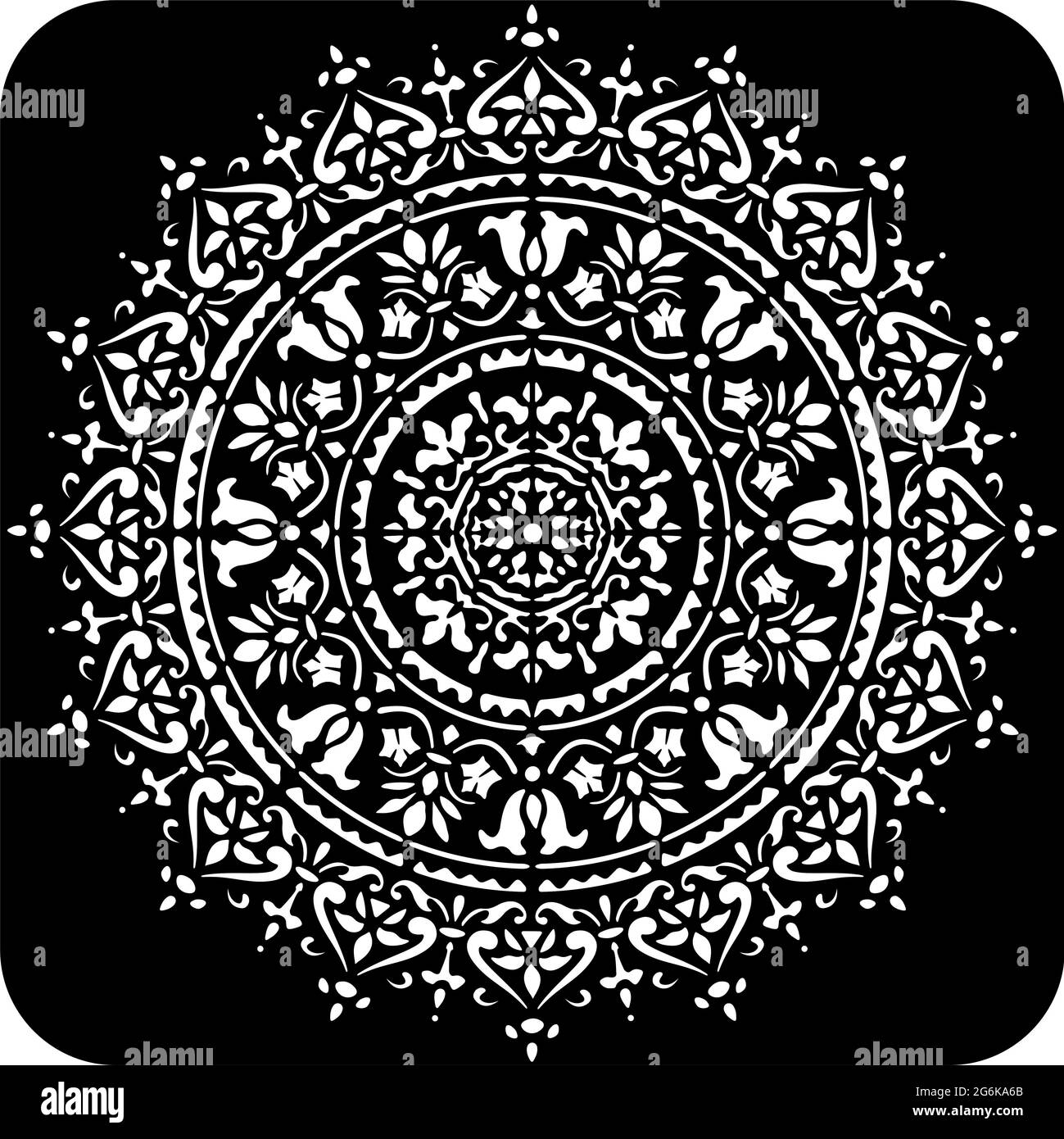 flower stencil for wallpaper and fabric Stock Photo - Alamy