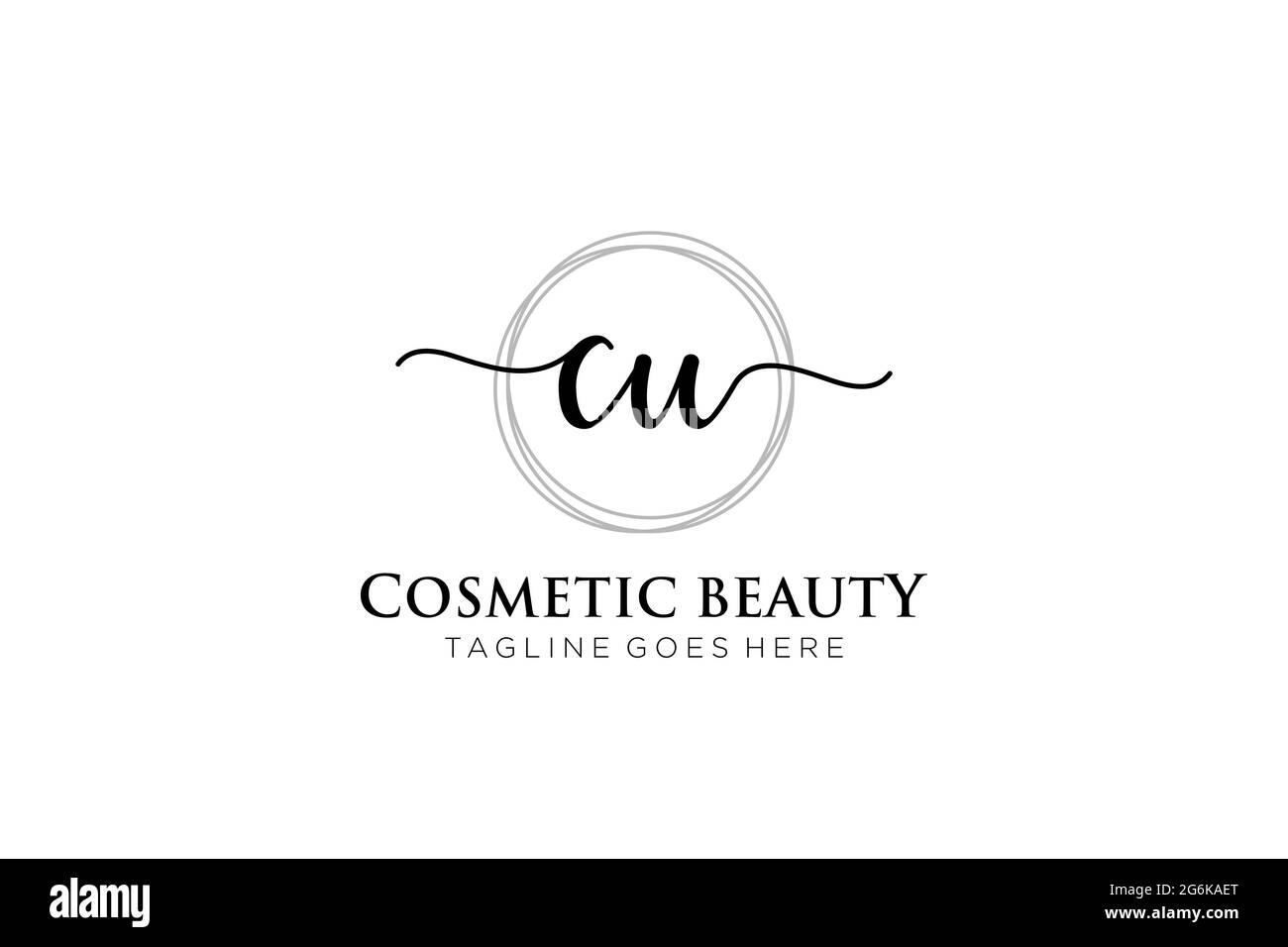 CU Feminine logo beauty monogram and elegant logo design, handwriting ...