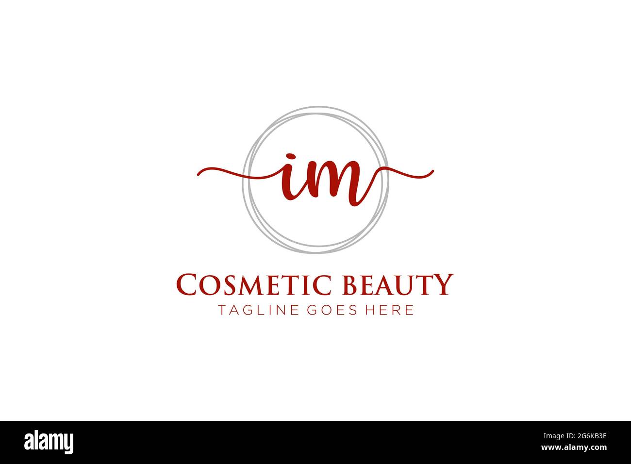 IM Feminine logo beauty monogram and elegant logo design, handwriting logo of initial signature, wedding, fashion, floral and botanical with creative Stock Vector