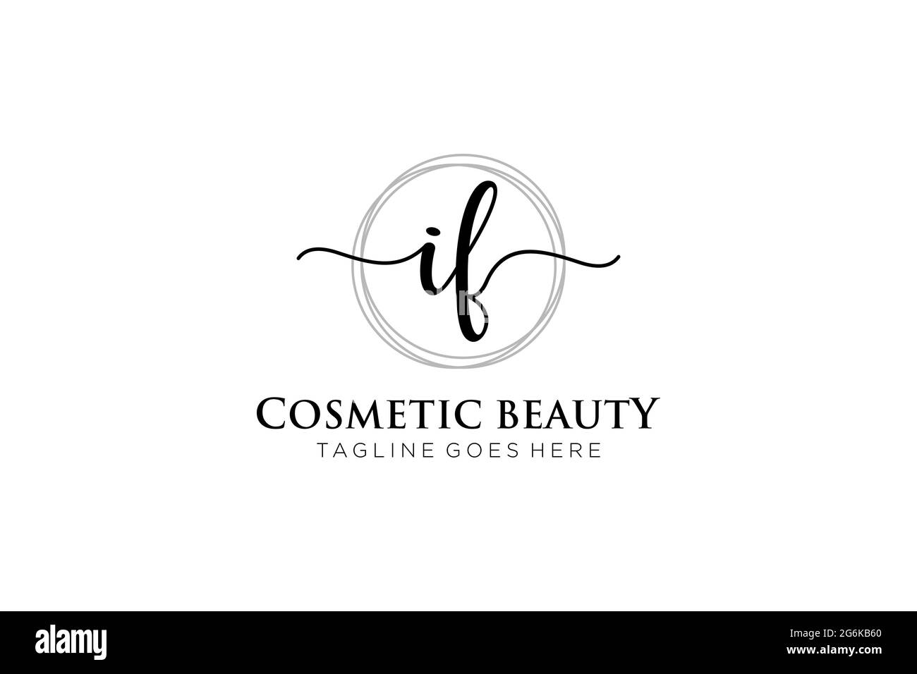 IF Feminine logo beauty monogram and elegant logo design, handwriting ...
