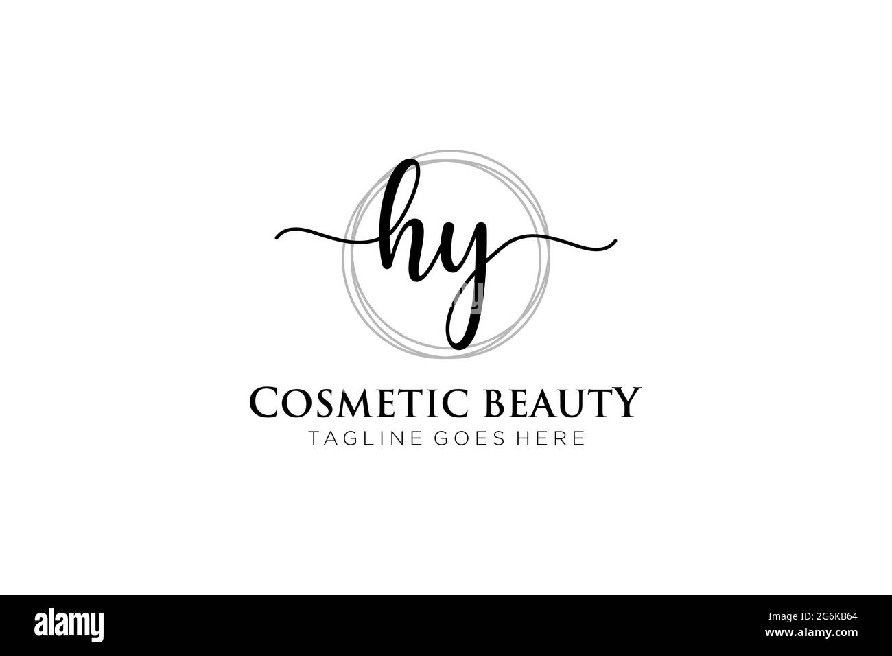 HY Feminine logo beauty monogram and elegant logo design, handwriting logo of initial signature, wedding, fashion, floral and botanical with creative Stock Vector