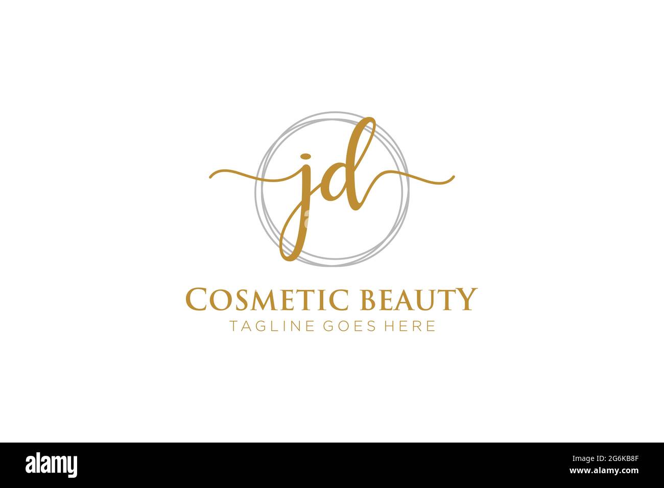 JD Feminine logo beauty monogram and elegant logo design, handwriting logo of initial signature, wedding, fashion, floral and botanical with creative Stock Vector