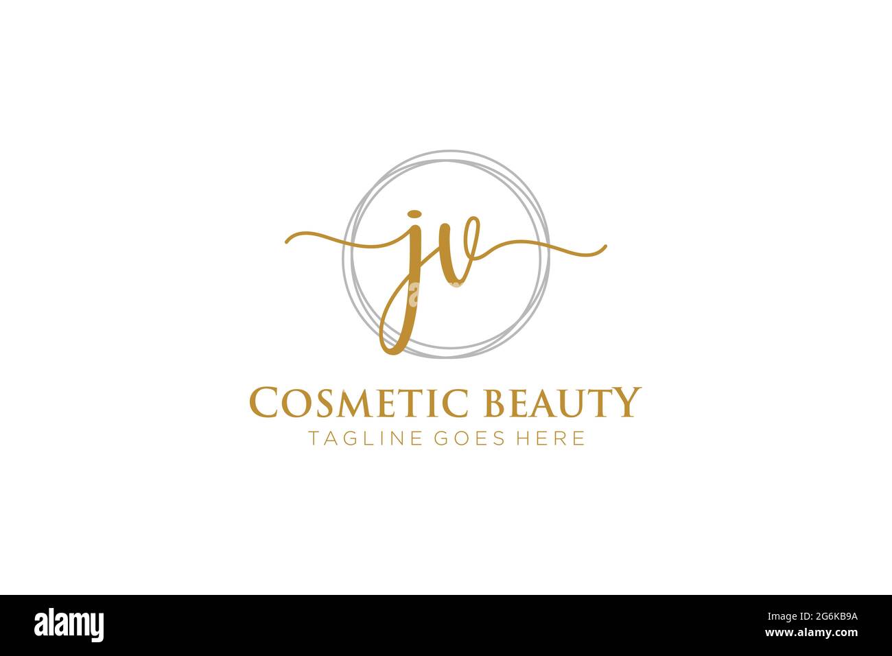 JV Feminine logo beauty monogram and elegant logo design, handwriting ...