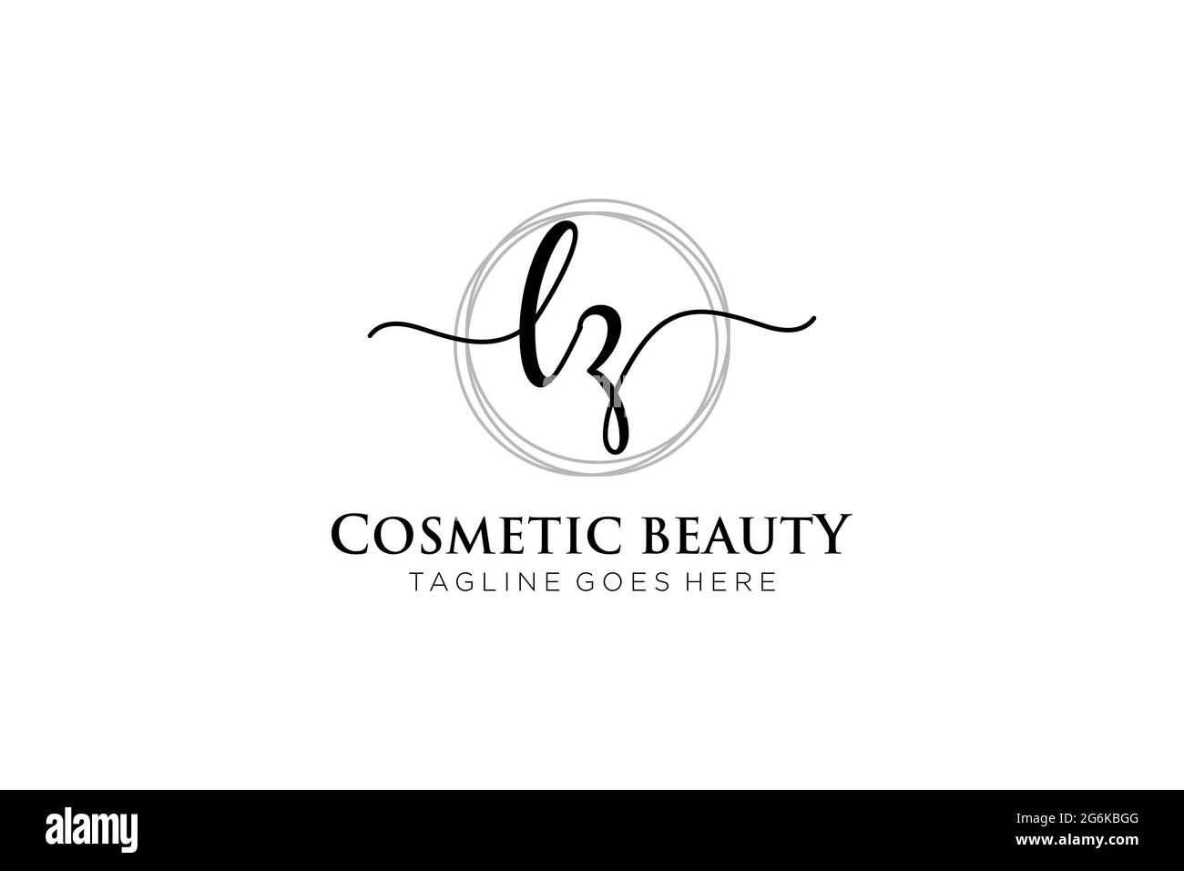 LZ Feminine logo beauty monogram and elegant logo design, handwriting logo of initial signature, wedding, fashion, floral and botanical with creative Stock Vector