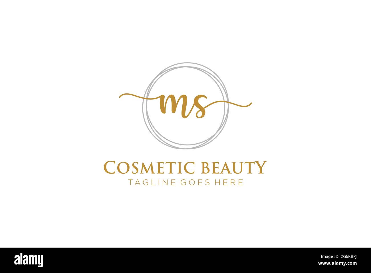 MS Feminine logo beauty monogram and elegant logo design, handwriting logo of initial signature, wedding, fashion, floral and botanical with creative Stock Vector