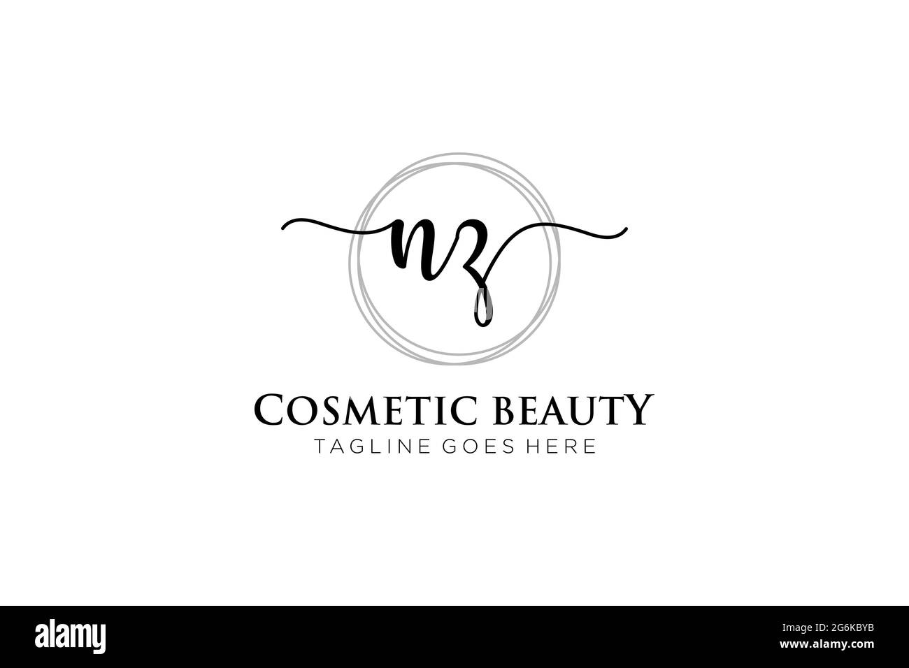 NZ Feminine logo beauty monogram and elegant logo design, handwriting ...