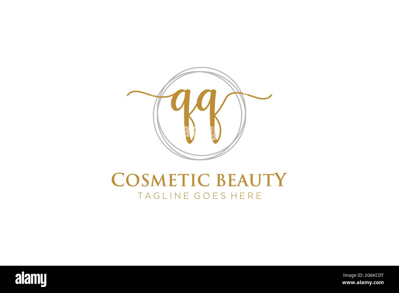 QQ Feminine logo beauty monogram and elegant logo design, handwriting ...