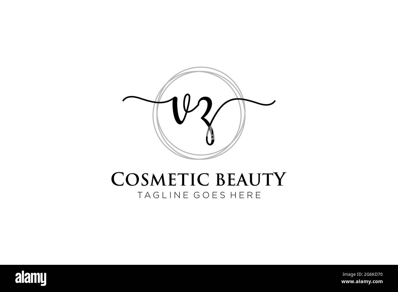 VZ Feminine logo beauty monogram and elegant logo design, handwriting ...