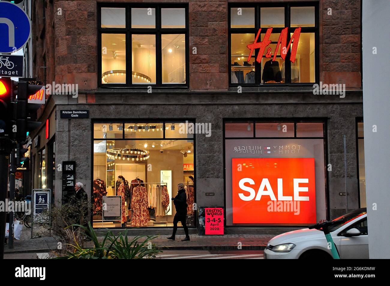 Copenhagen /Denmark/ 20.December 2019/ Sale off at swedish etail store H&M  on stroeget in danish capital . (Photo..Francis Joseph Dean / Deanpictures  Stock Photo - Alamy