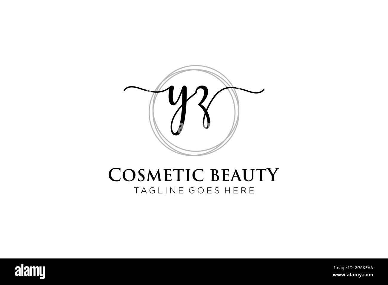 YZ Feminine logo beauty monogram and elegant logo design, handwriting ...