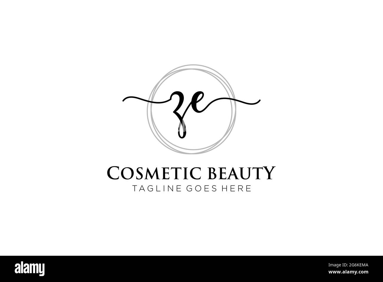 ZE Feminine logo beauty monogram and elegant logo design, handwriting ...