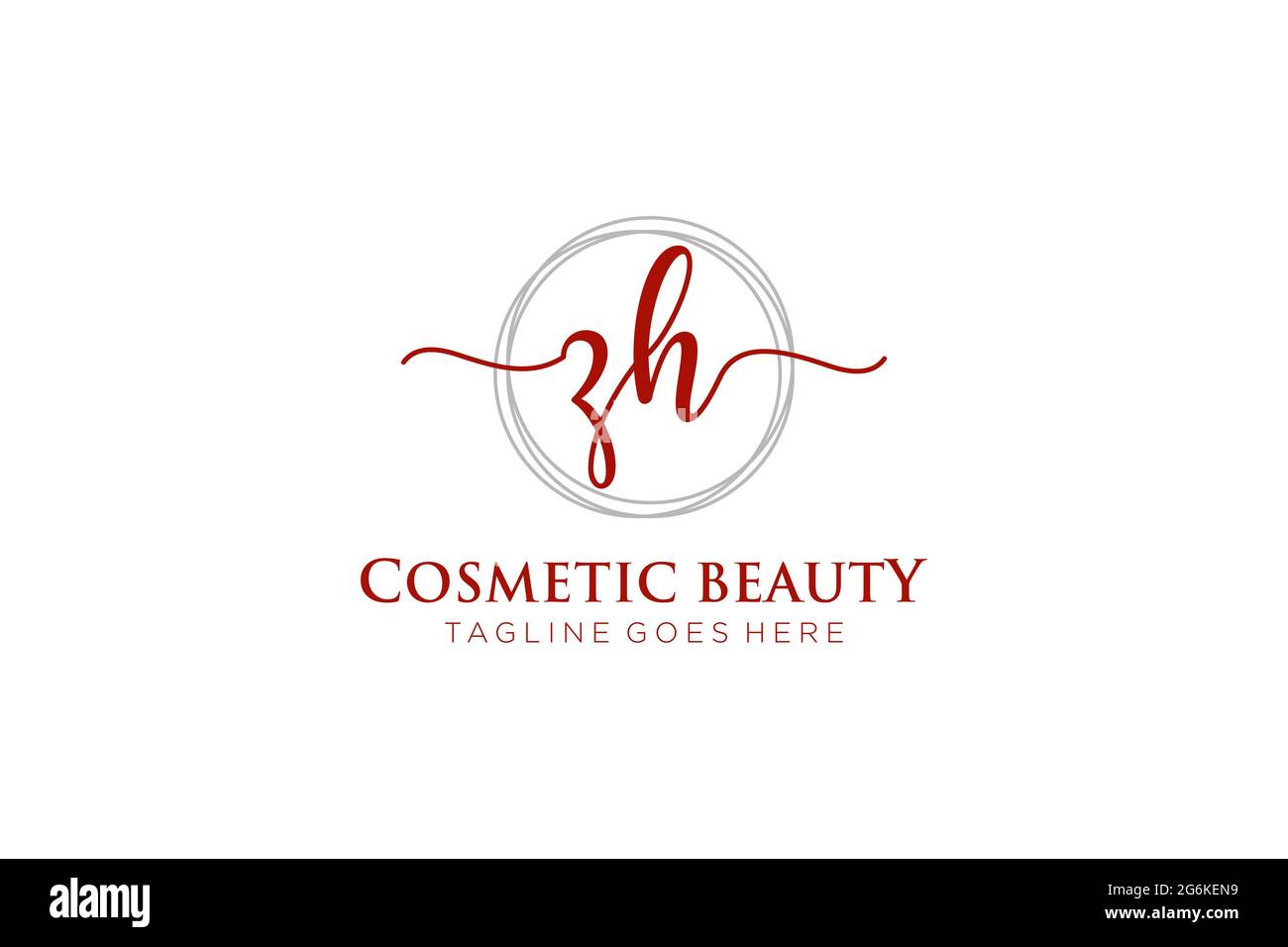 ZH Feminine logo beauty monogram and elegant logo design, handwriting ...