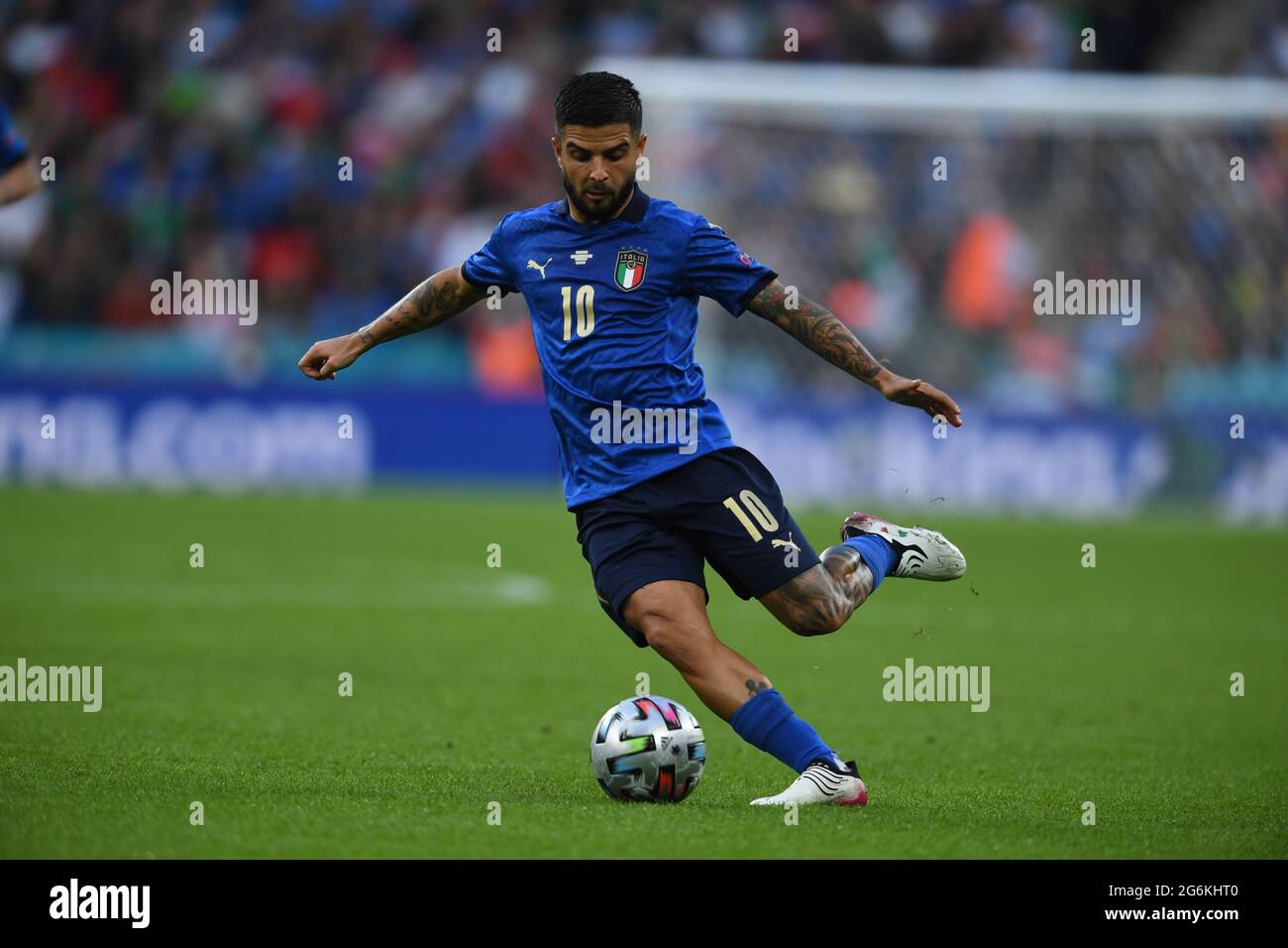 London, England. 06/07/2021, Lorenzo Insigne (Italy) during the Uefa "European Championship 2020 Semifinals match between Italy 5-3 Spain at Wembley Stadium on July 06, 2021 in London, England. Credit: Maurizio Borsari/AFLO/Alamy Live News Stock Photo