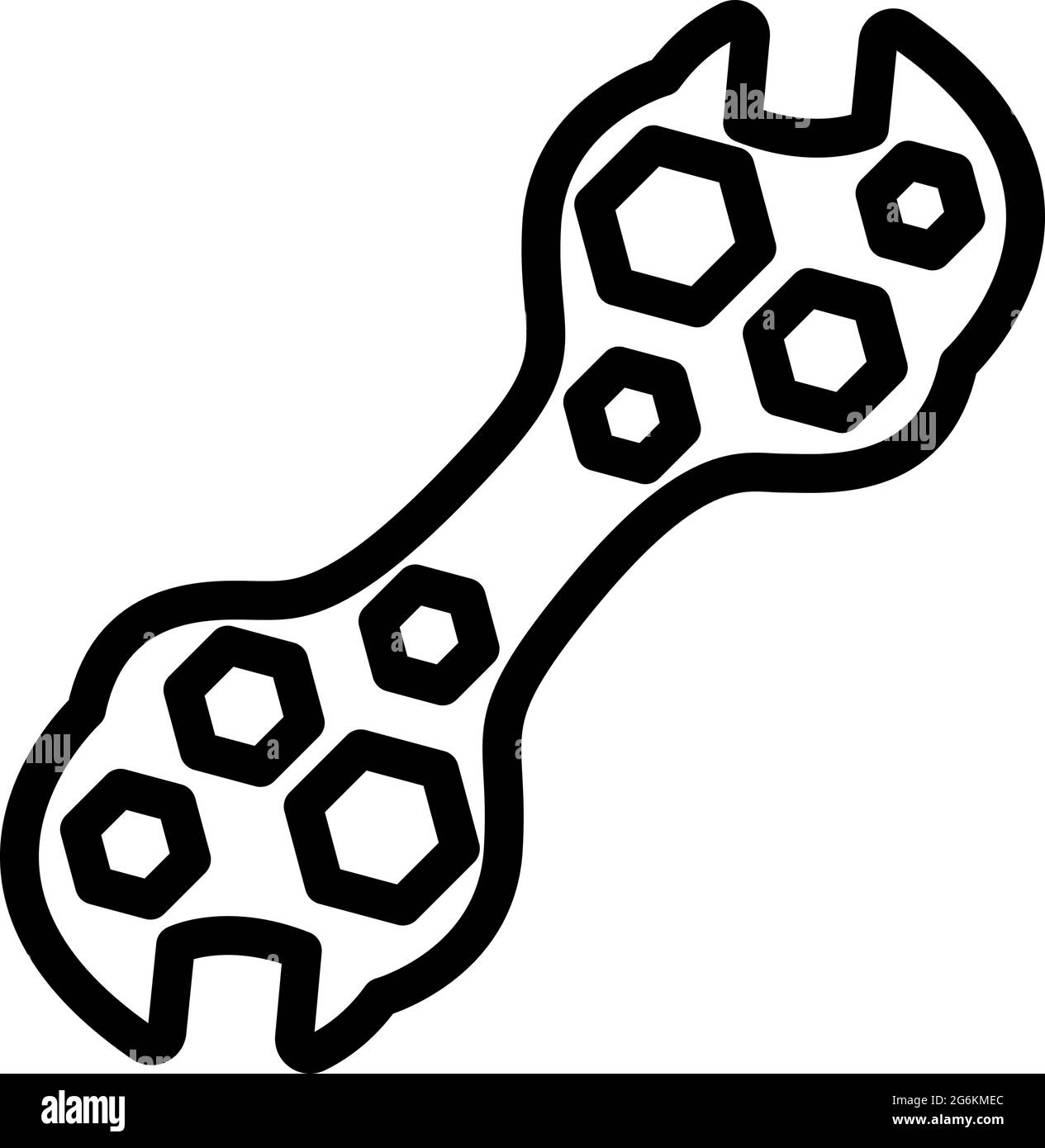 Bike Spanner Icon. Bold outline design with editable stroke width. Vector Illustration. Stock Vector