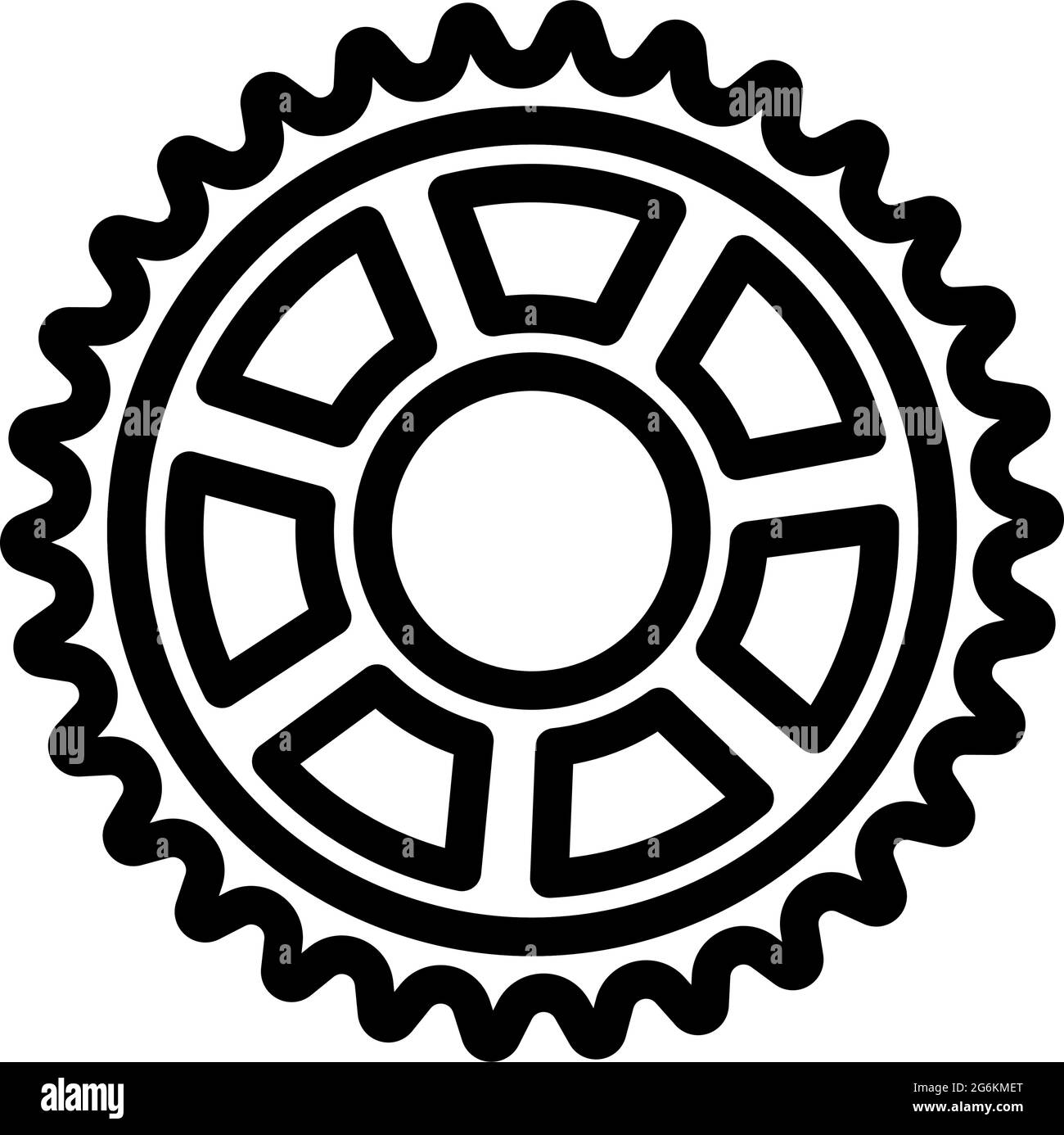 Bike Gear Star Icon. Bold outline design with editable stroke width. Vector Illustration. Stock Vector