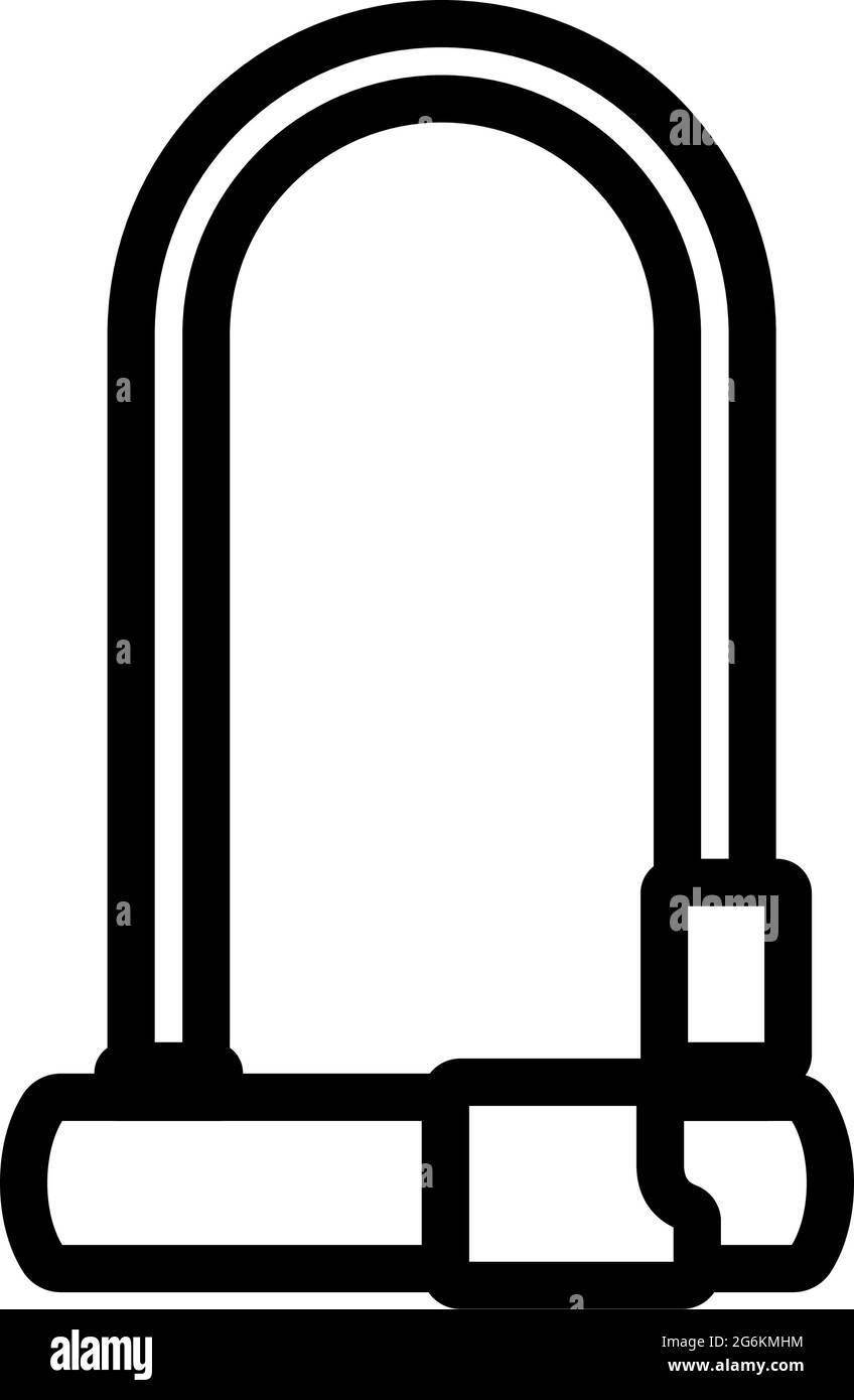 Bike Lock Icon. Bold outline design with editable stroke width. Vector Illustration Stock Vector
