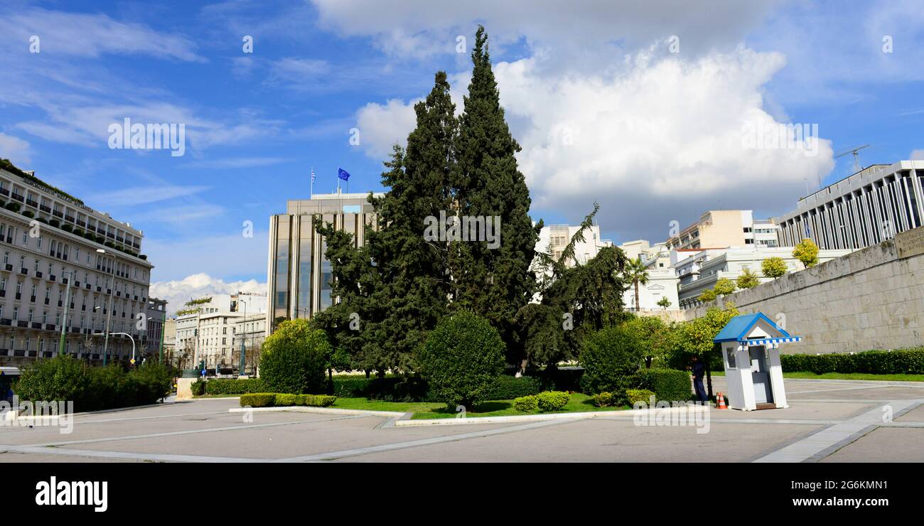 The side of the Greek Parliament. Stock Photo