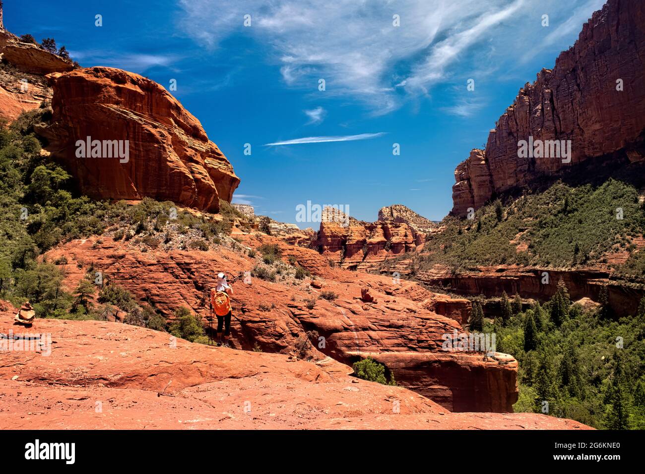 Hiking in Boynton Canyon, Sedona, Arizona, U.S.A Stock Photo