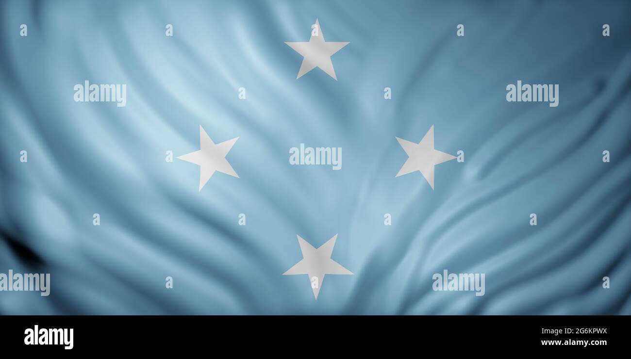 3d rendering of a detail of a silked Micronesia flag Stock Photo - Alamy