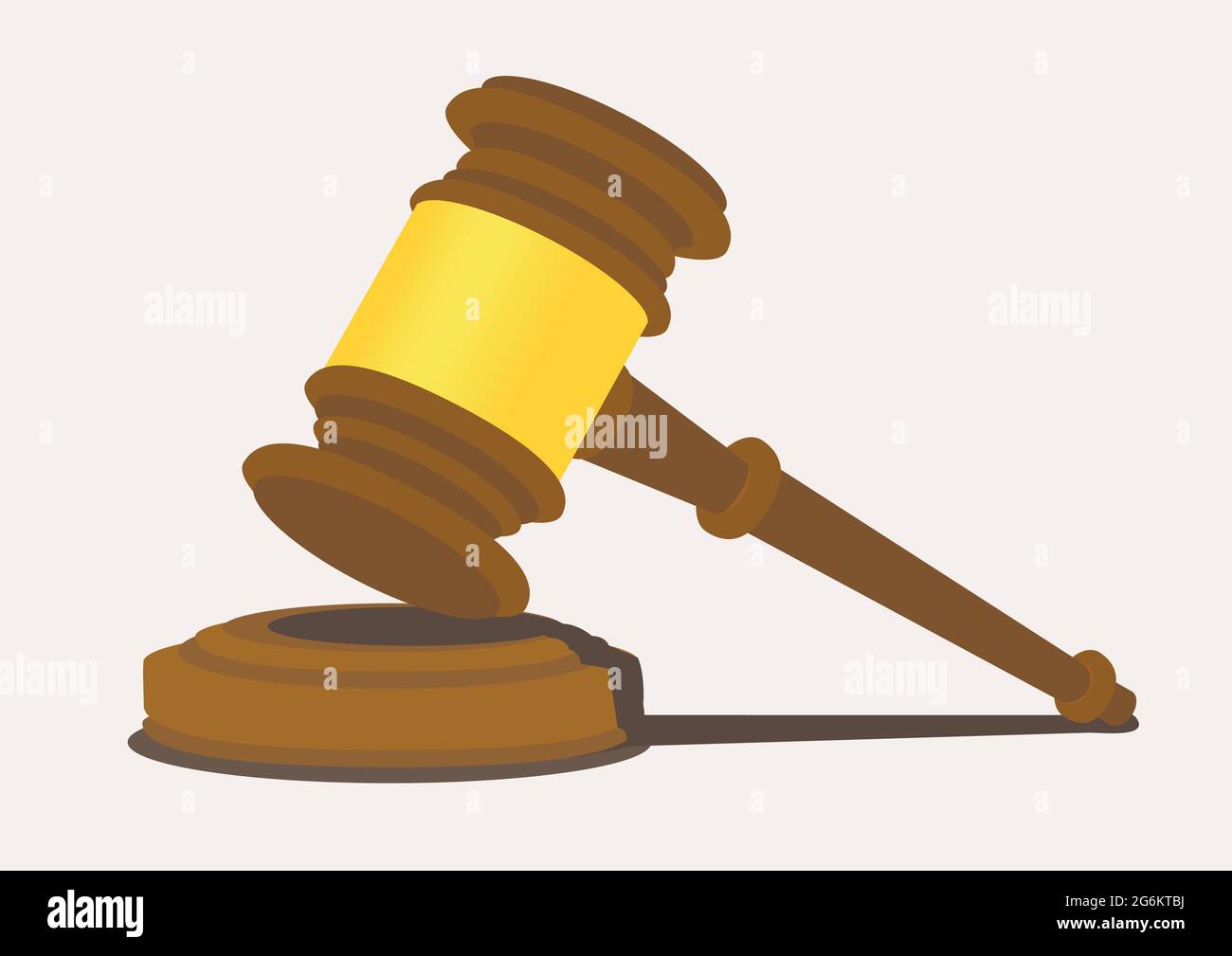 Wooden mallet with thin end handle strikes on a sound block. Vector  illustration isolated on plain light background Stock Vector Image & Art -  Alamy