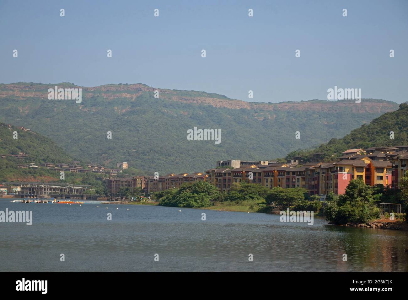 The City of Lavasa on a bright sunny day, Pune, Maharshtra, India Stock Photo