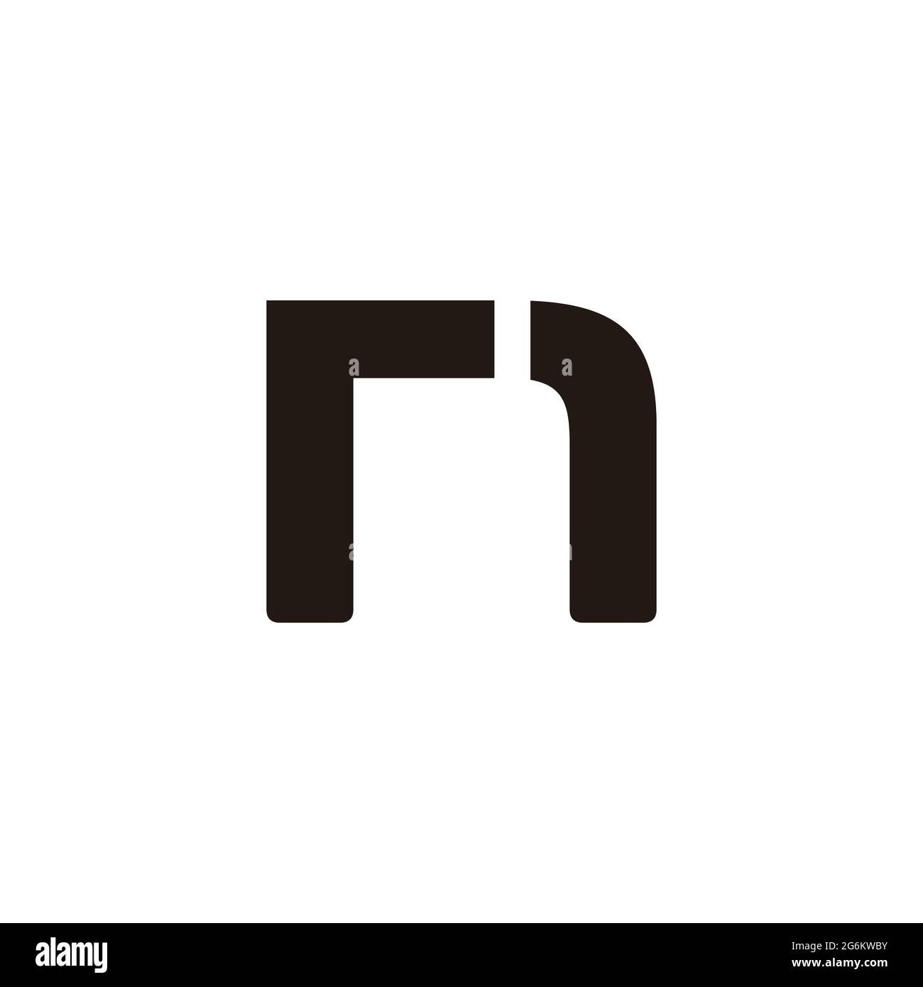 letter rn simple geometric lowercase logo vector Stock Vector