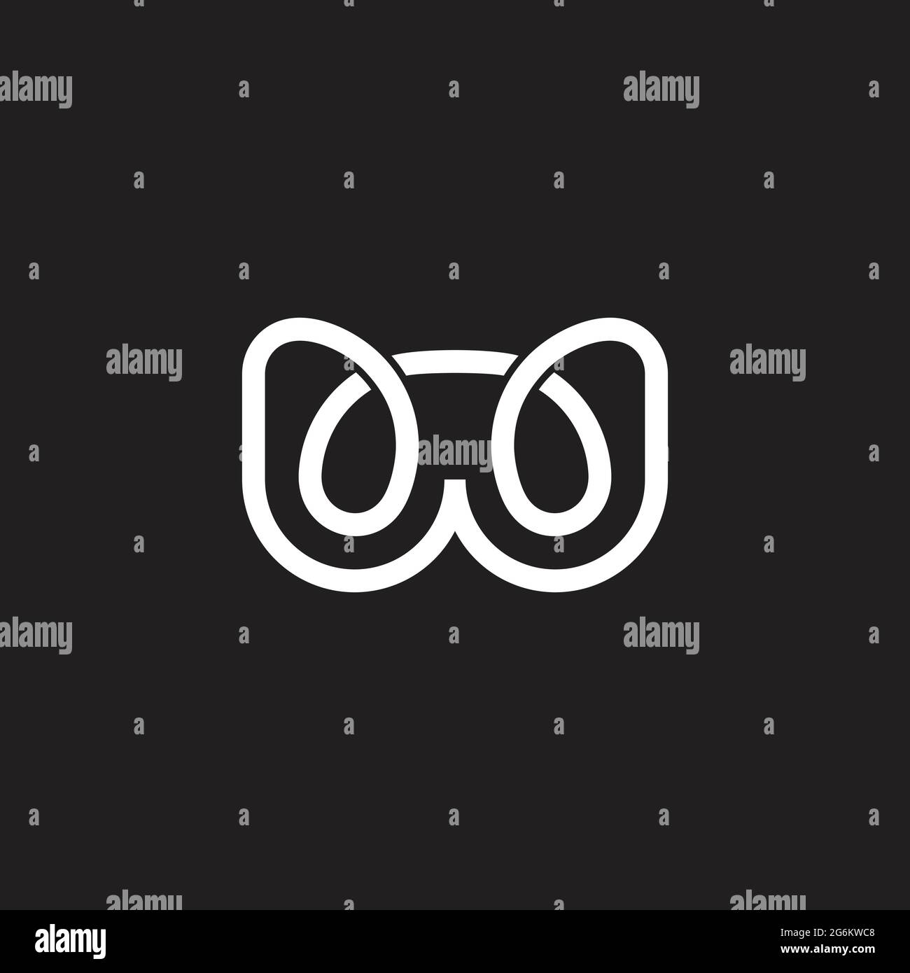letter w abstract thin loop line logo vector Stock Vector