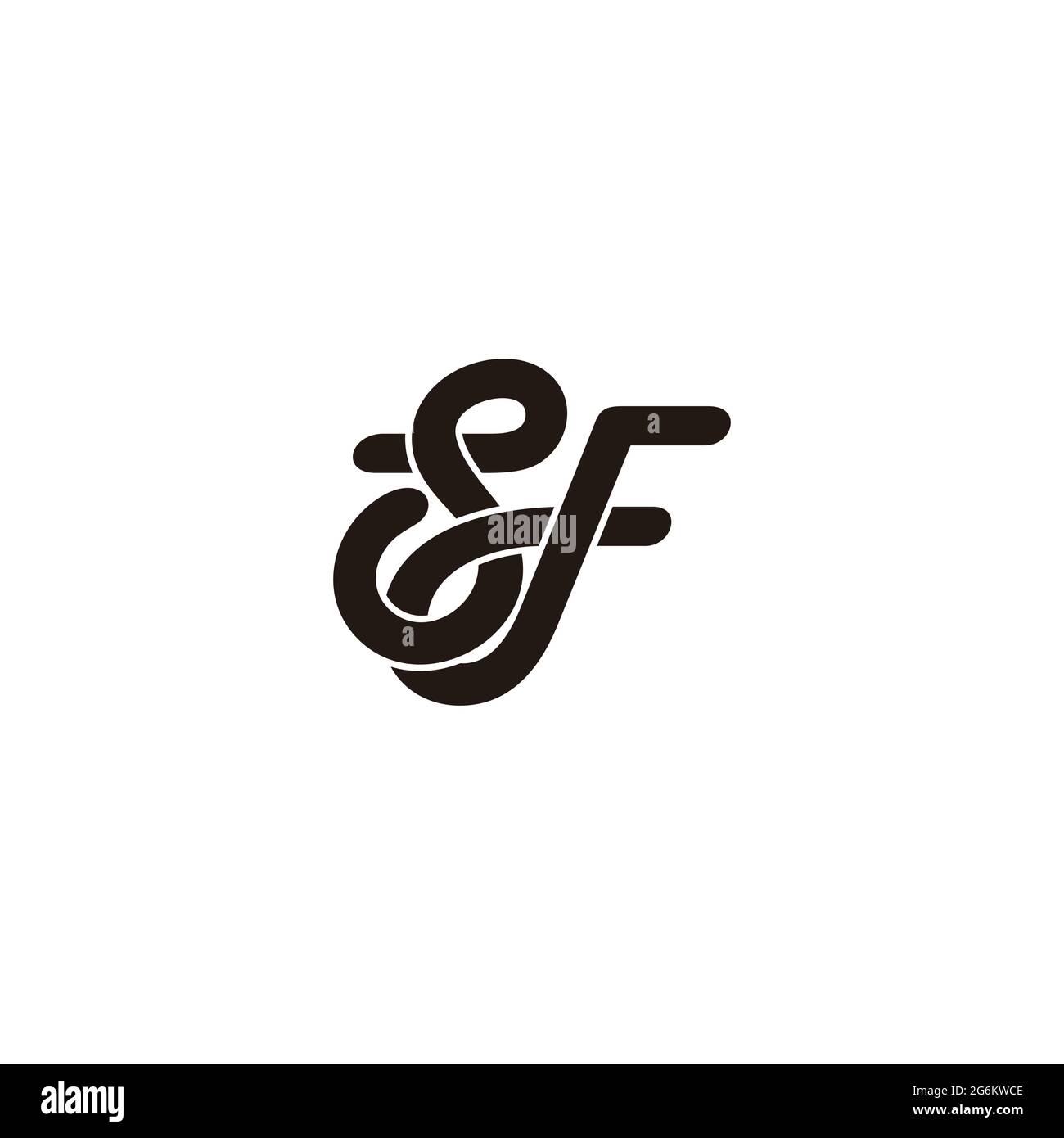 letter sf curves overlapping 3d flat logo vector Stock Vector