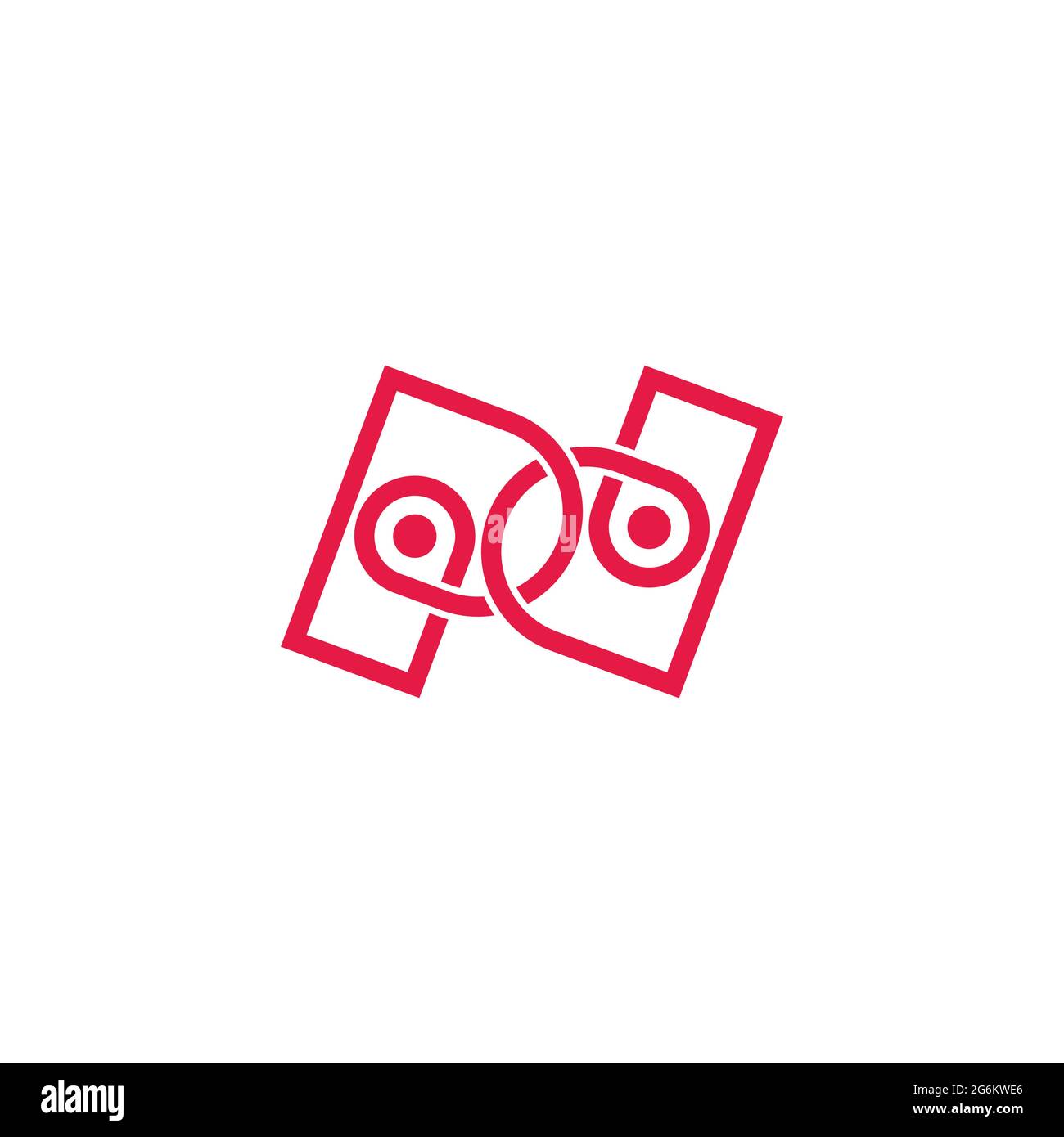 letter pd linked infinity line logo vector Stock Vector