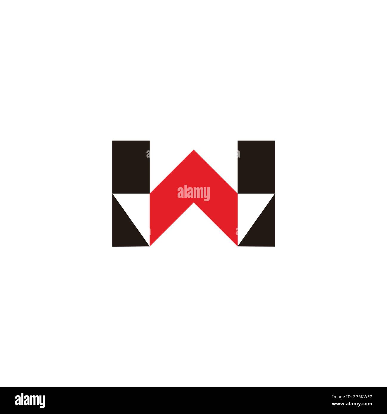 letter w mosaic arrow geometric logo vector Stock Vector