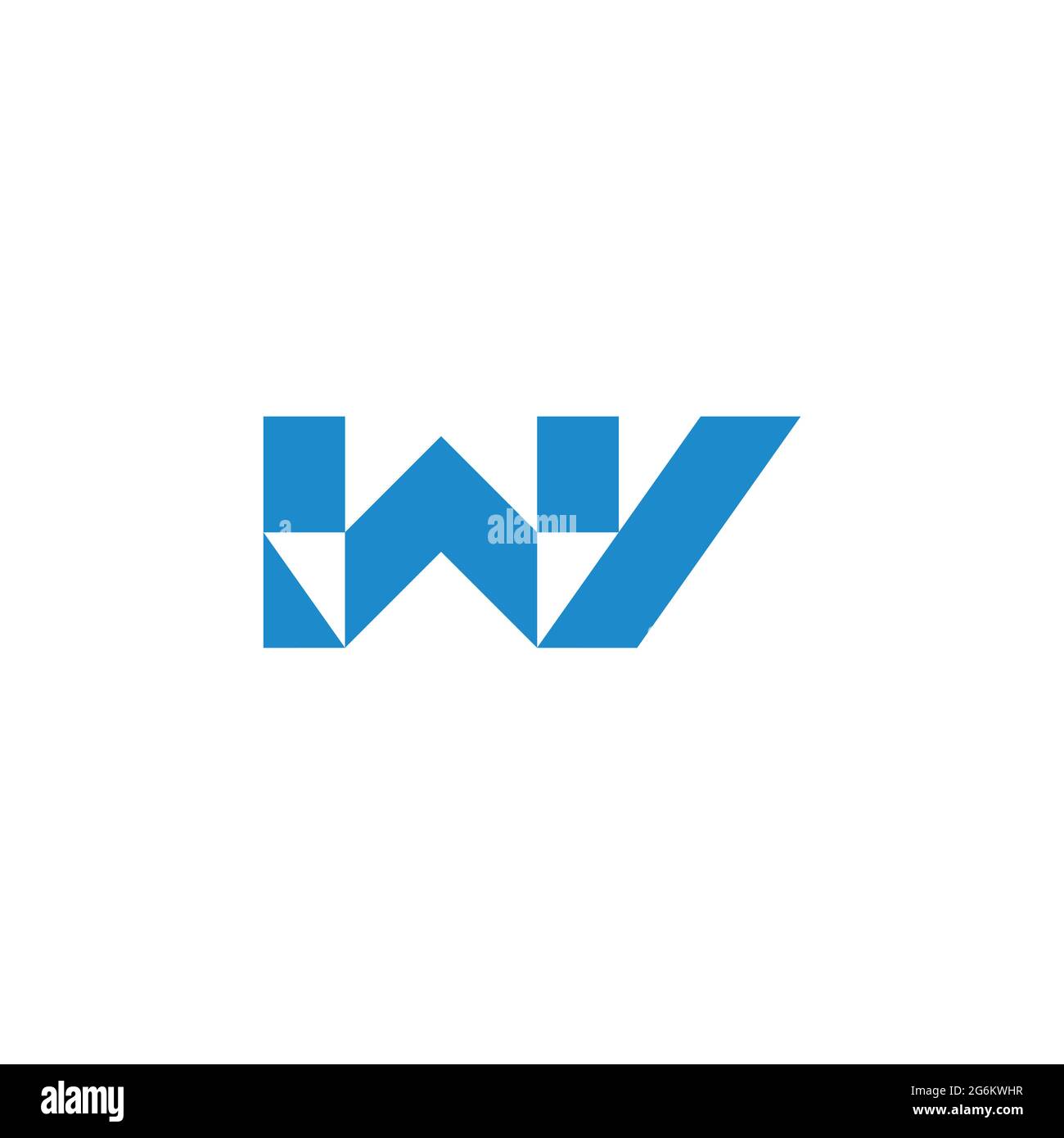 letter wv simple geometric triangle logo vector Stock Vector