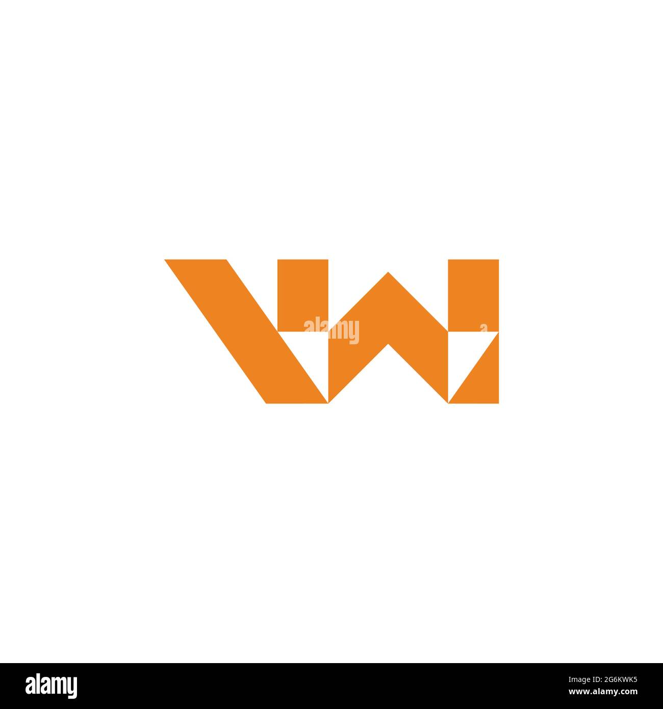letter vw simple mosaic triangle logo vector Stock Vector