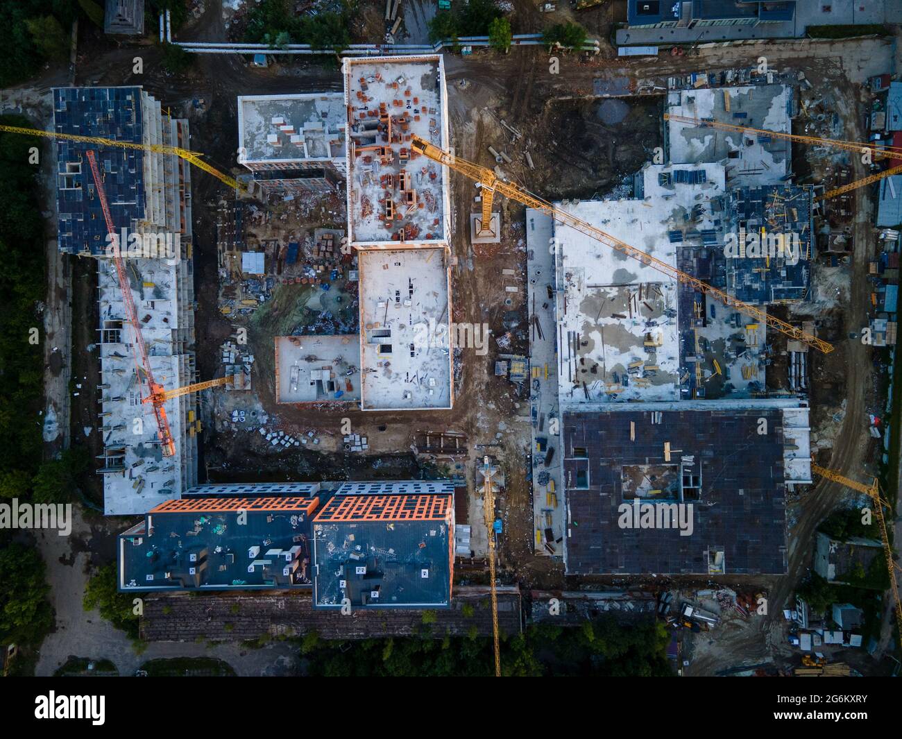 aerial view of construction site crane real estate Stock Photo Alamy
