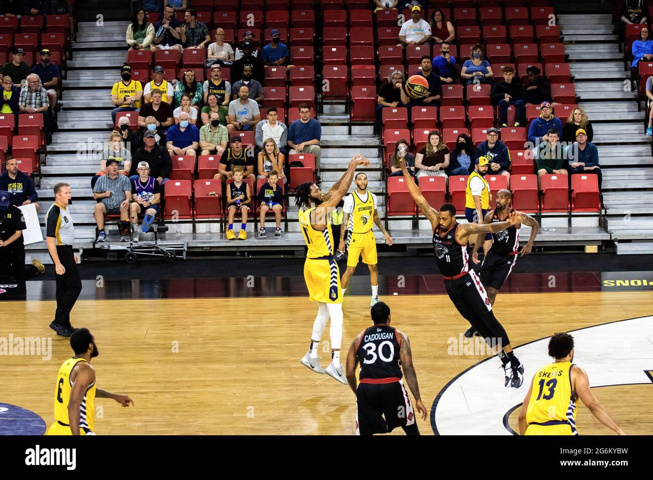 Edmonton, Canada. 05th July, 2021. Marlon Johnson Jr (11) of Edmonton  Stingers seen in action during the 2021 Canadian Elite Basketball League  between The Ottawa Black Jacks and The Edmonton Stingers at