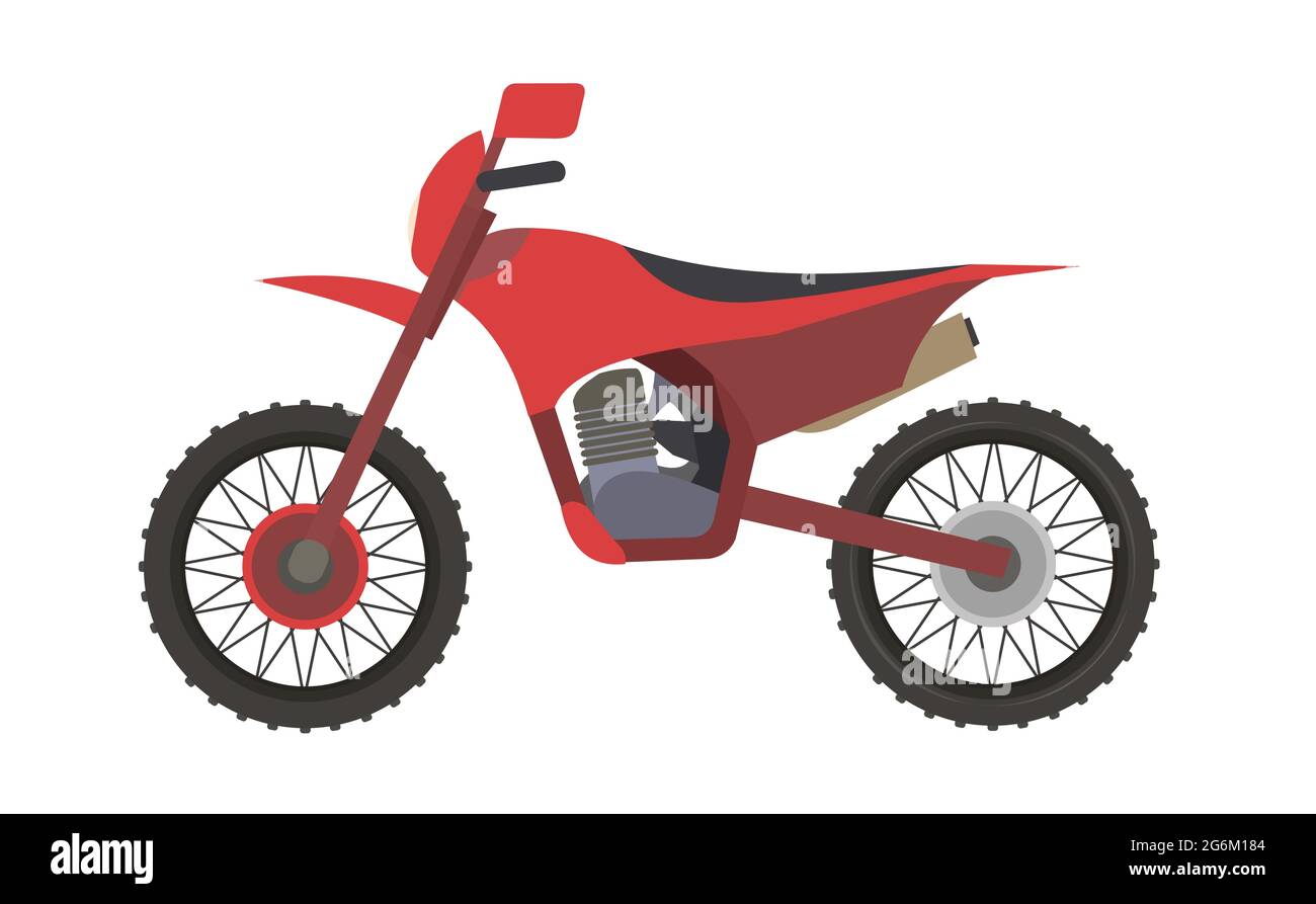 Bike cartoon. Enduro off-road vehicle. The illustration is isolated on a  white background. Side view. Cool motorcycle. Vector Stock Vector Image &  Art - Alamy