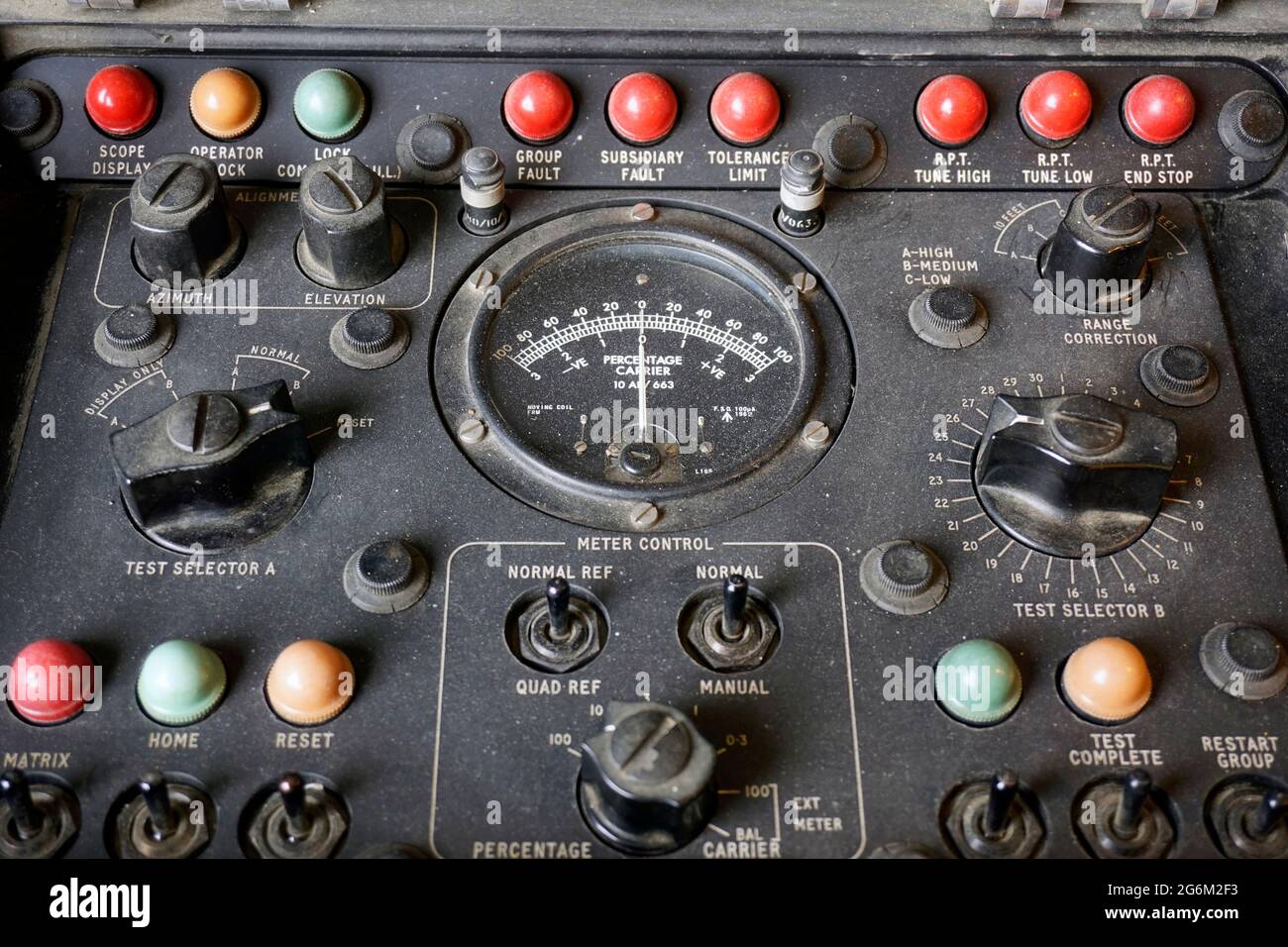 vintage old fashioned aircraft electonic test rig Stock Photo