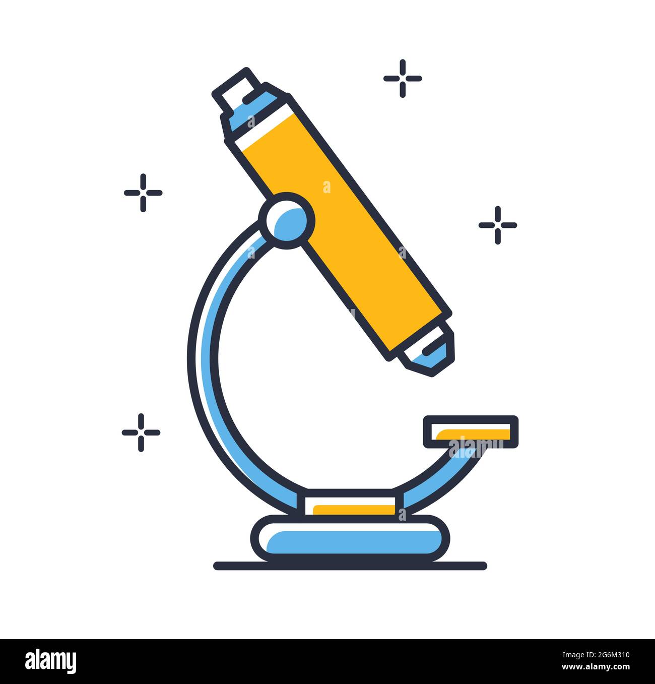 Microscope vector icon. Microscope laboratory isolated on white background. Design elements, colored. Element for mobile concepts and web apps. Flat s Stock Vector