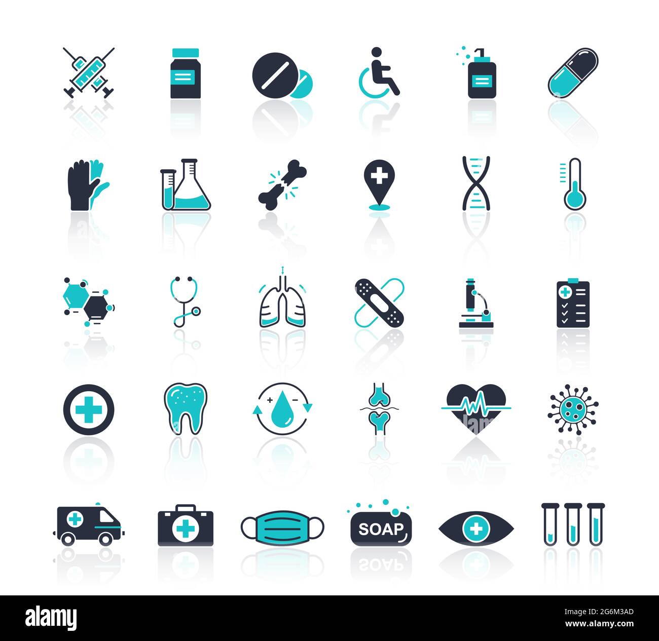 Thin line icons set of hospitals and medical care. Flat design of medicine, pharmacology, oncology, blood, medical ethics with elements for mobile con Stock Vector