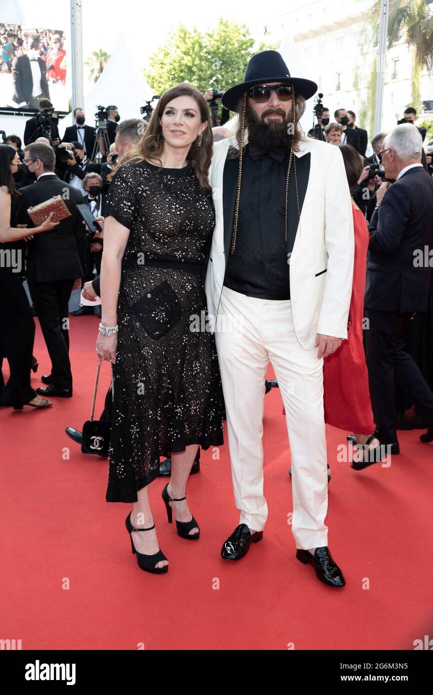 Sebastien Tellier and Amandine Martinon attend the Annette screening and opening ceremony during the 74th annual Cannes Film Festival on July 06, 2021 in Cannes, France Photo by David Niviere/ABACAPRESS.COM Stock Photo