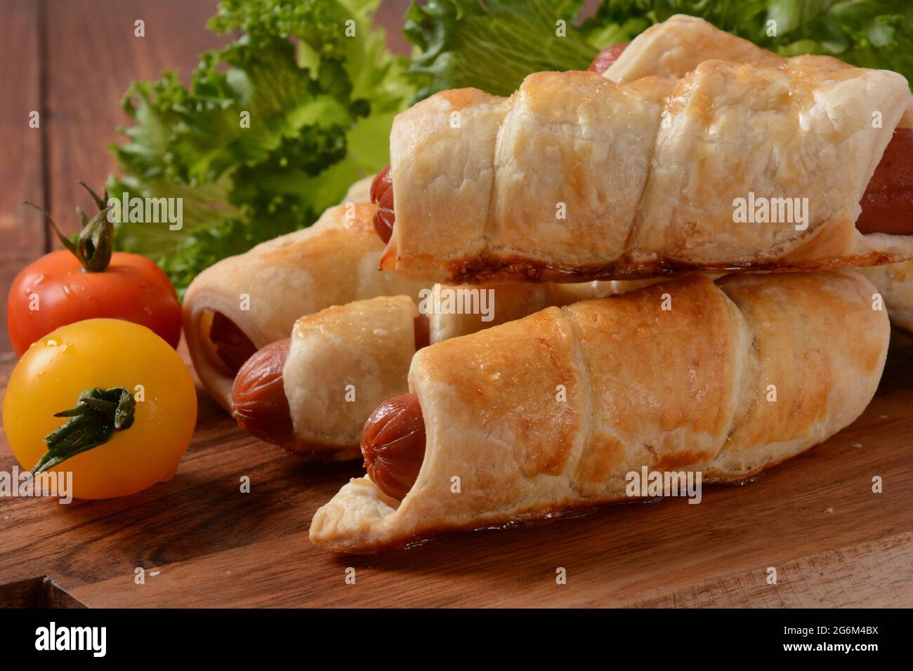 Sausage buns. Soft baked bun (dough )stuffed with pork sausage for fast