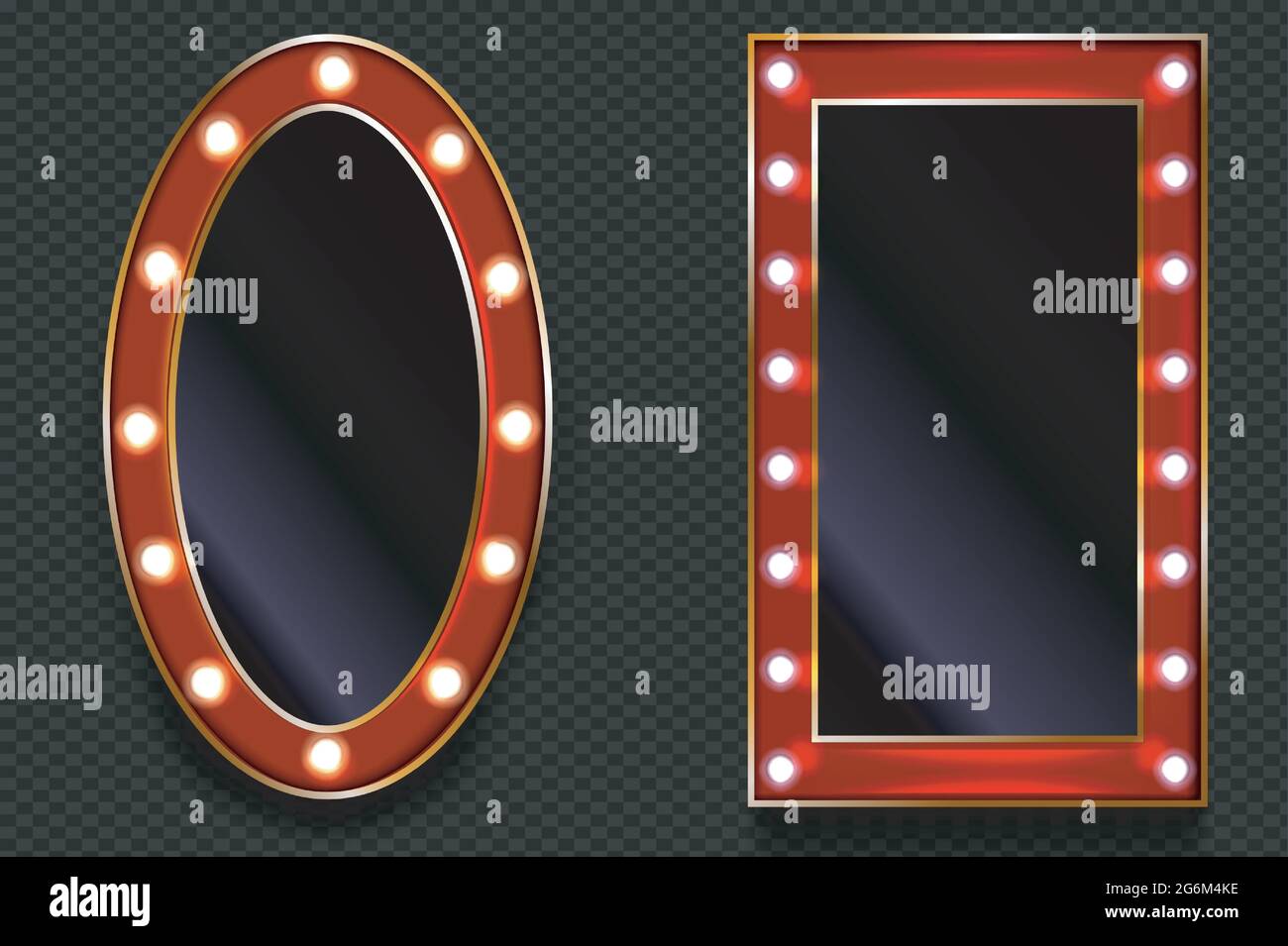 Bulb frame with empty space transparent background Stock Vector Image ...