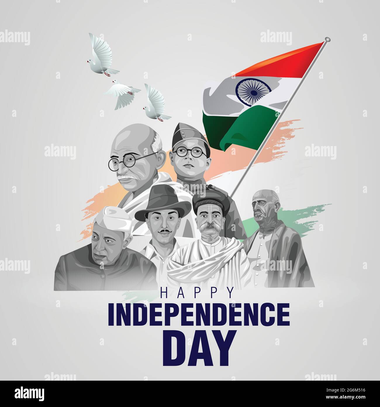 happy independence day India 15th august with Indian freedom fighters ...