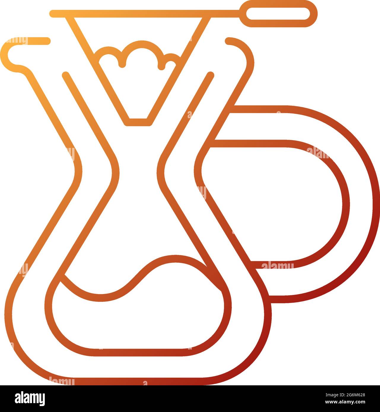 Pour over coffee maker gradient linear vector icon Stock Vector