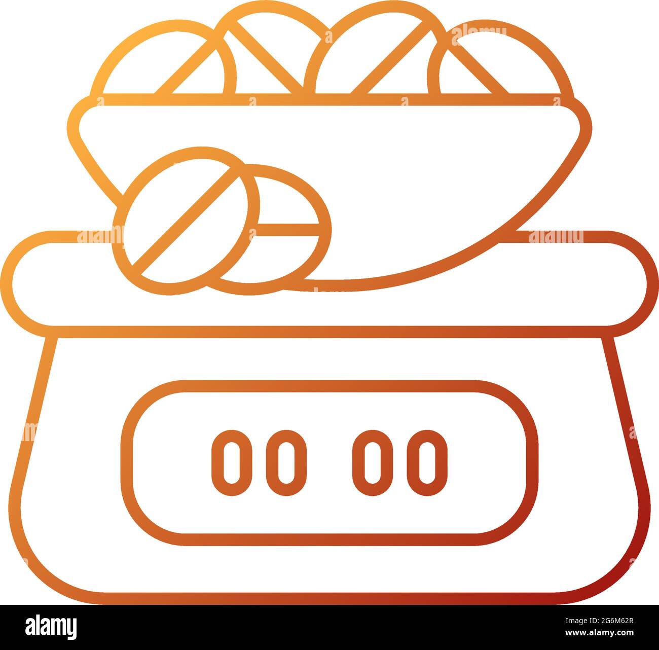 Coffee scale gradient linear vector icon Stock Vector