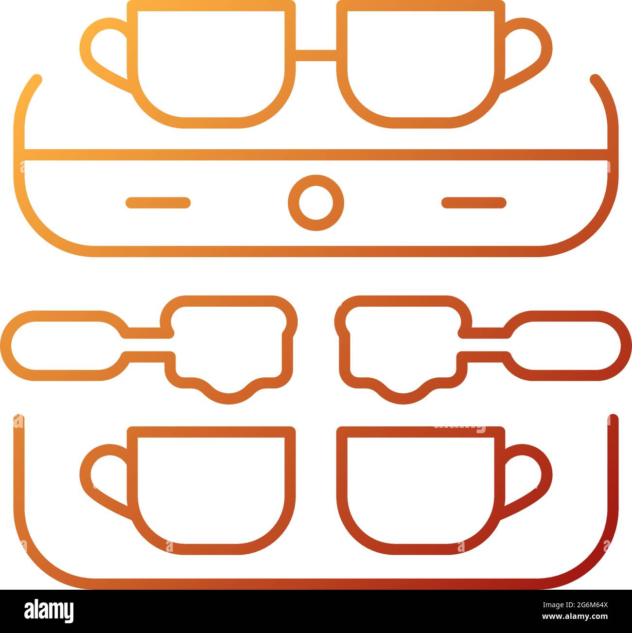 Professional coffee machine gradient linear vector icon Stock Vector