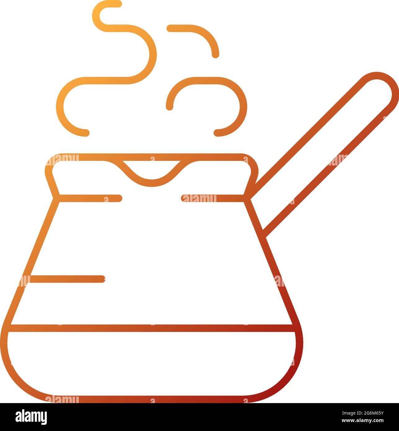 Turkish coffee pot gradient linear vector icon Stock Vector
