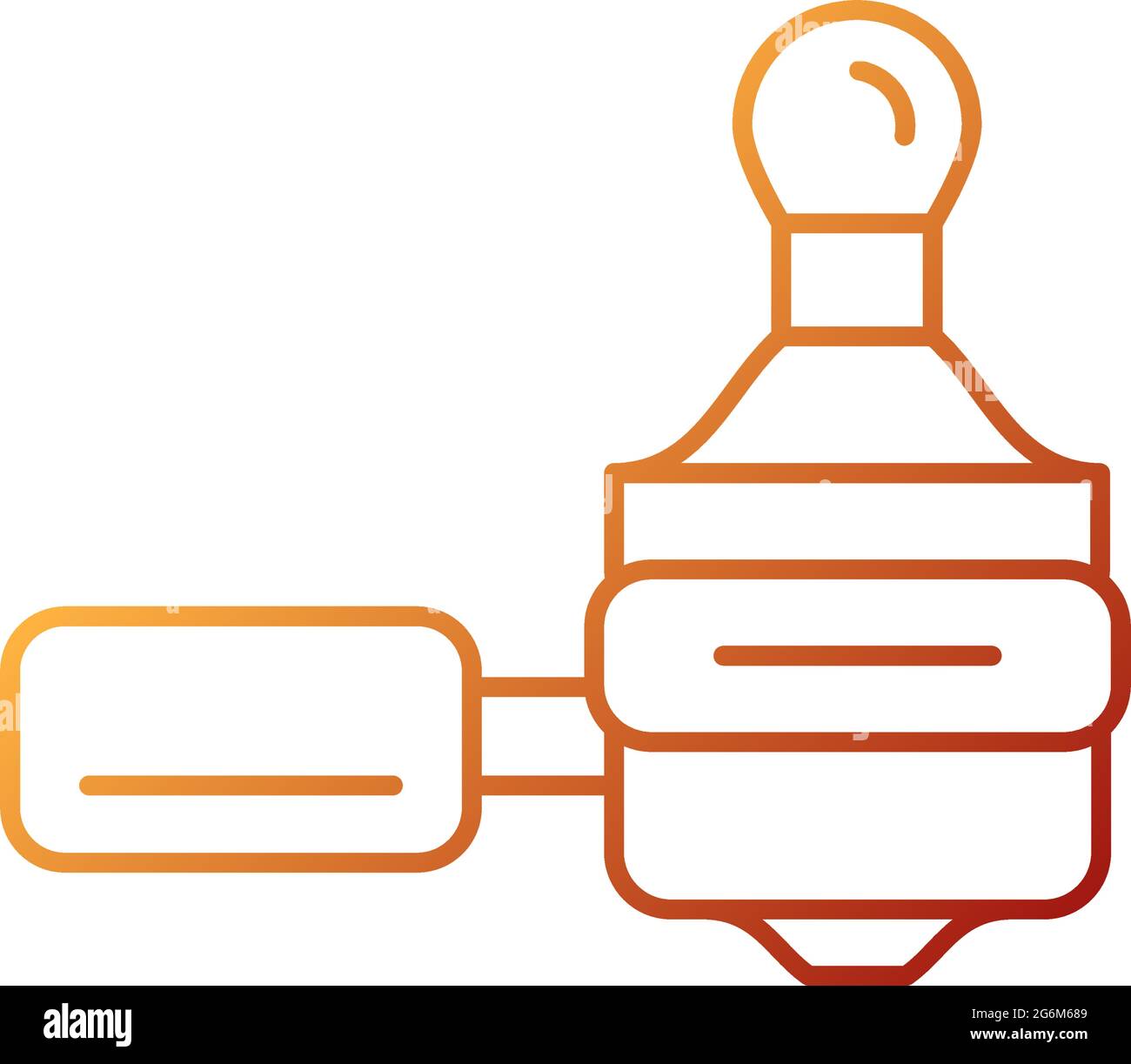 Coffee tamper and portafilter gradient linear vector icon Stock Vector