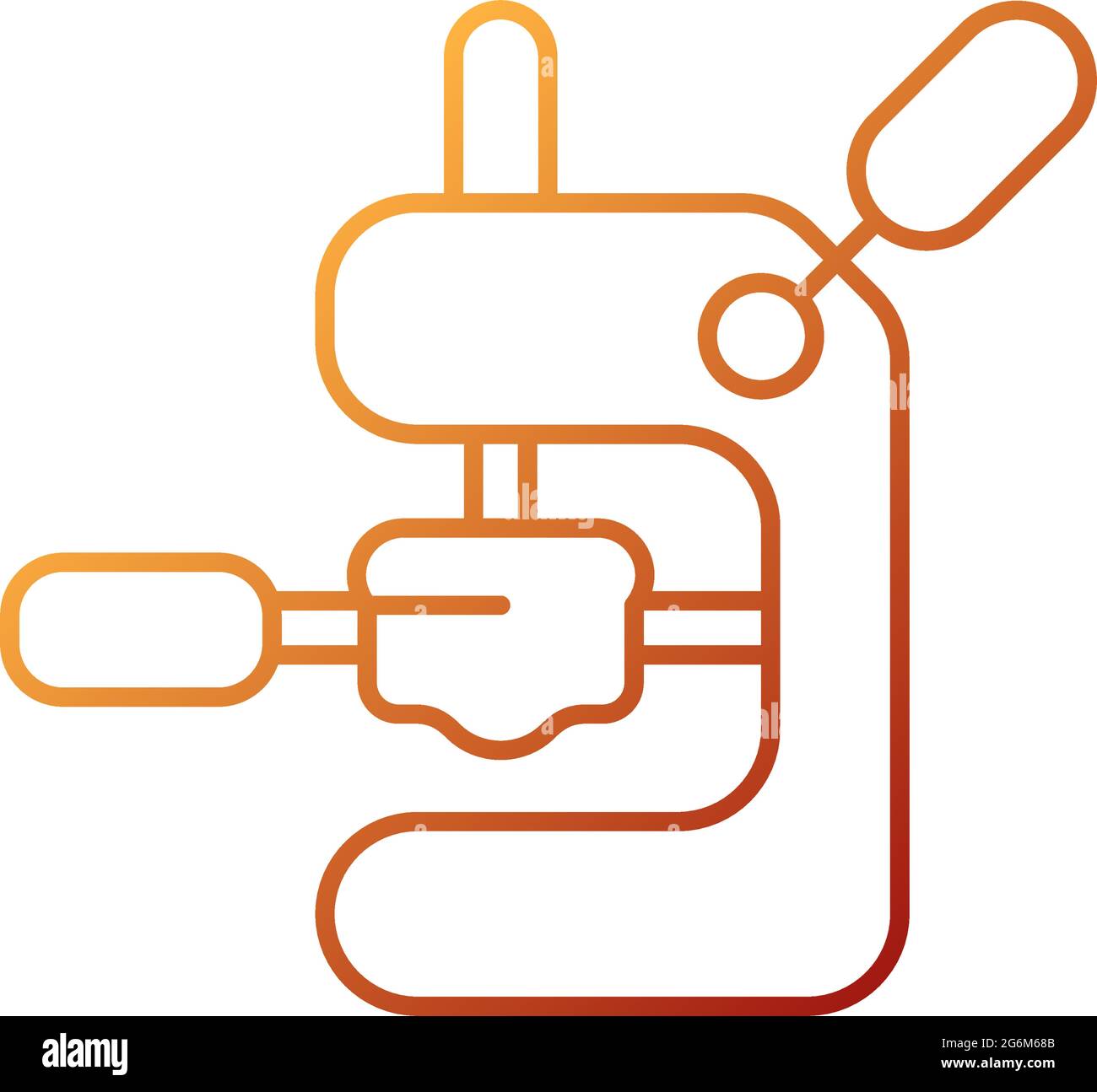 Tamping espresso machine gradient linear vector icon Stock Vector